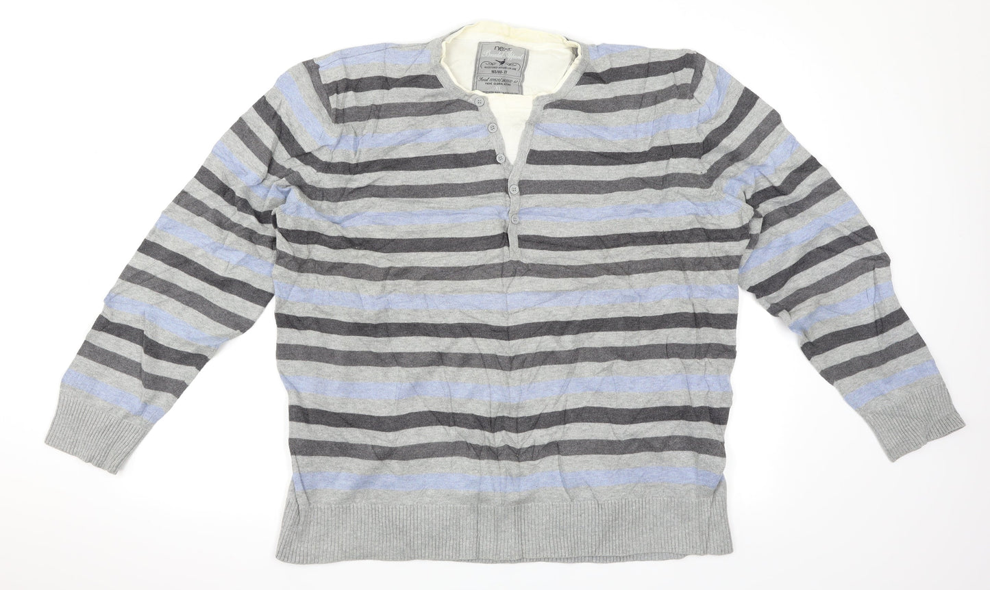 NEXT Mens Multicoloured Striped  Pullover Jumper Size XL