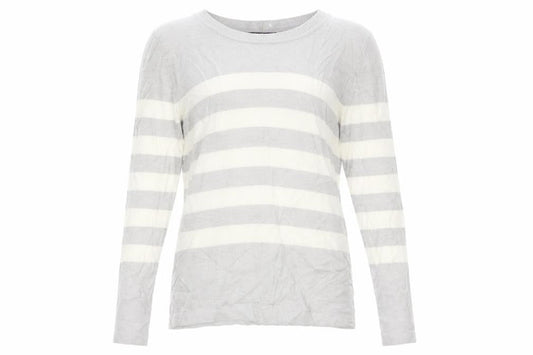 Marks & Spencer Womens Grey Striped  Pullover Jumper Size 10