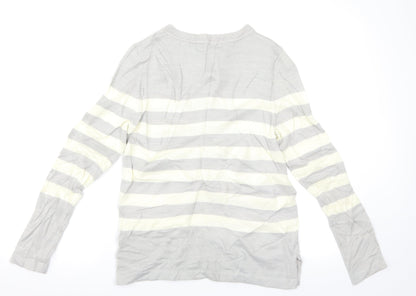 Marks & Spencer Womens Grey Striped  Pullover Jumper Size 10