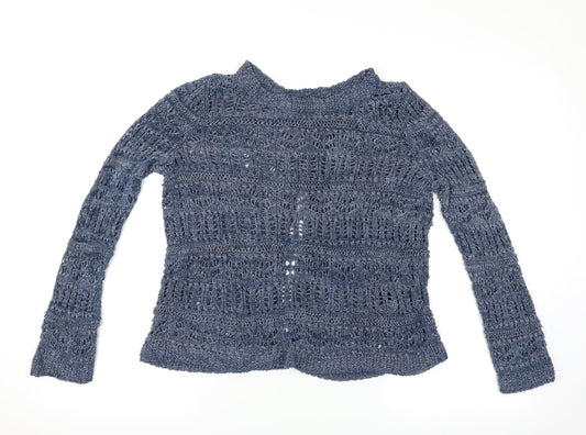 M&S Womens Blue   Wrap Jumper Size 10