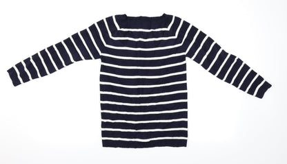 My Hailys Womens Blue Striped  Pullover Jumper Size 12