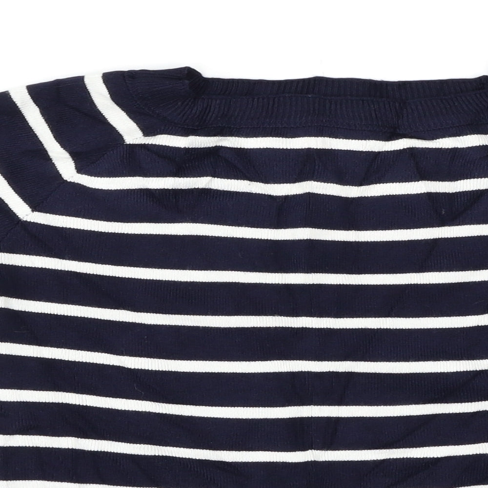 My Hailys Womens Blue Striped  Pullover Jumper Size 12