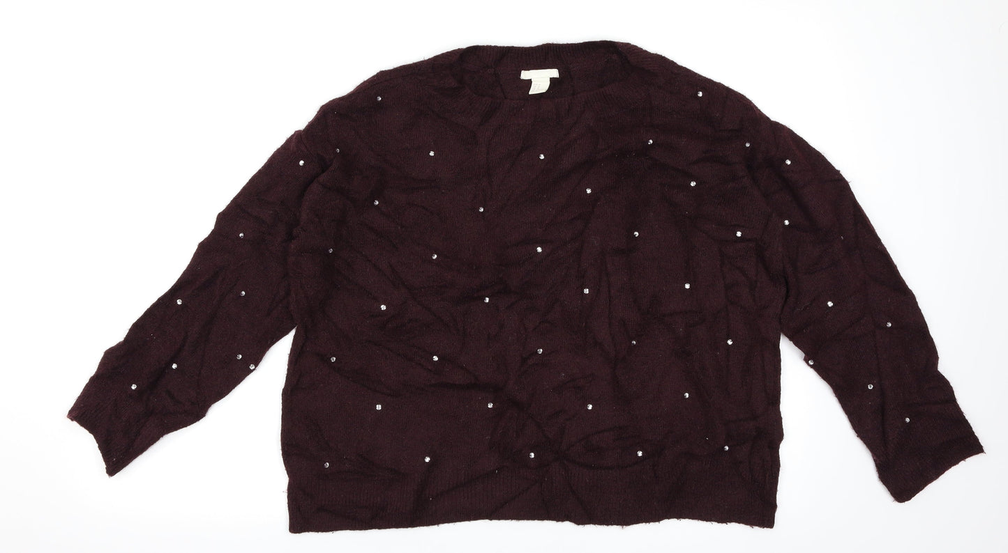 H&M Womens Purple   Pullover Jumper Size 12