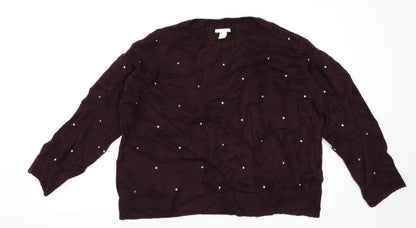 H&M Womens Purple   Pullover Jumper Size 12