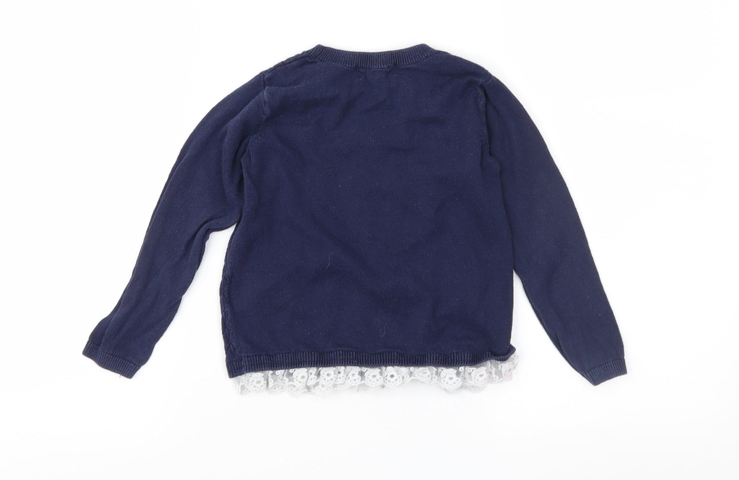 H&M Girls Blue  Knit Pullover Jumper Size 2-3 Years