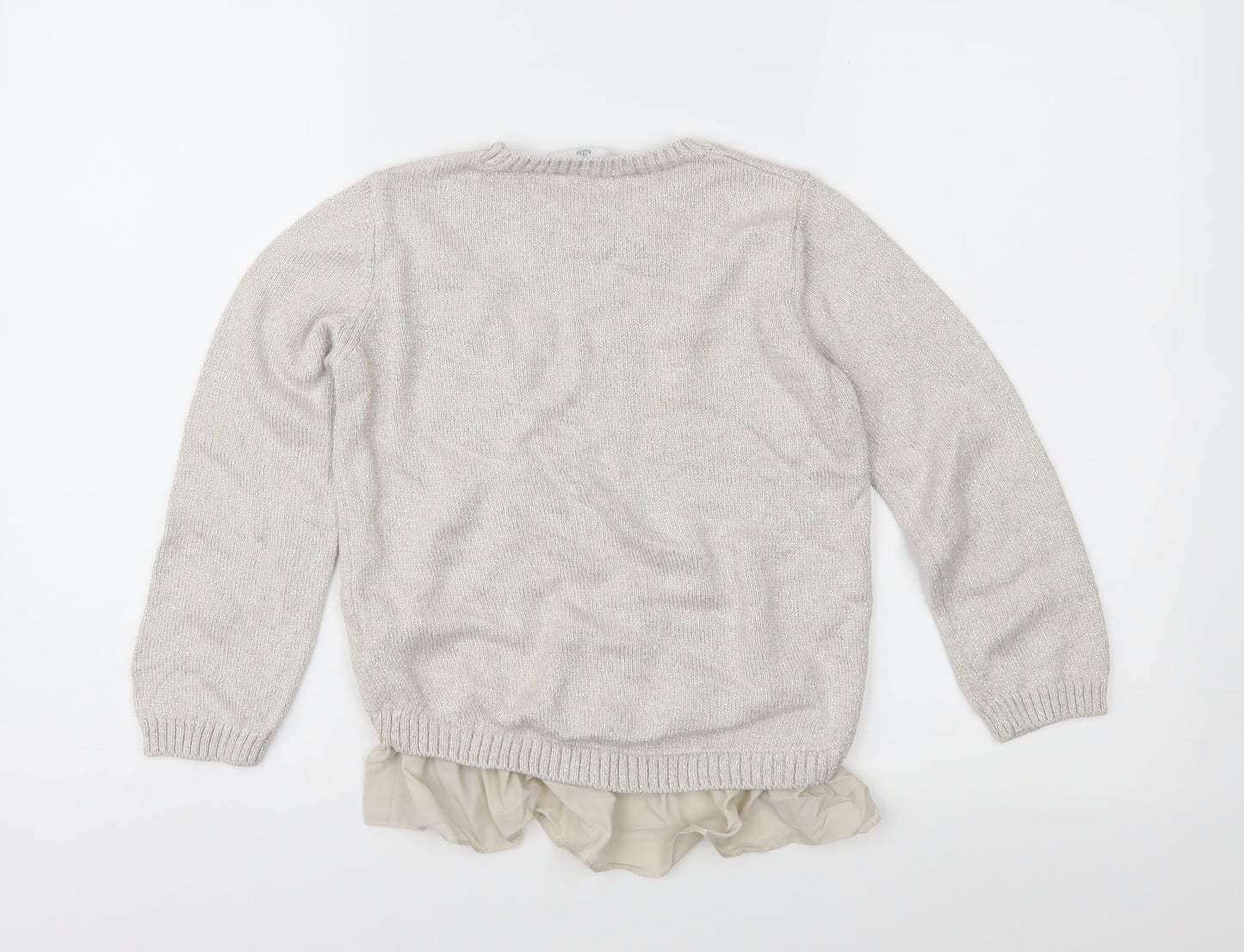 Marks and Spencer Girls Beige  Knit Pullover Jumper Size 9-10 Years