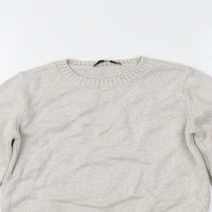 Marks and Spencer Girls Beige  Knit Pullover Jumper Size 9-10 Years