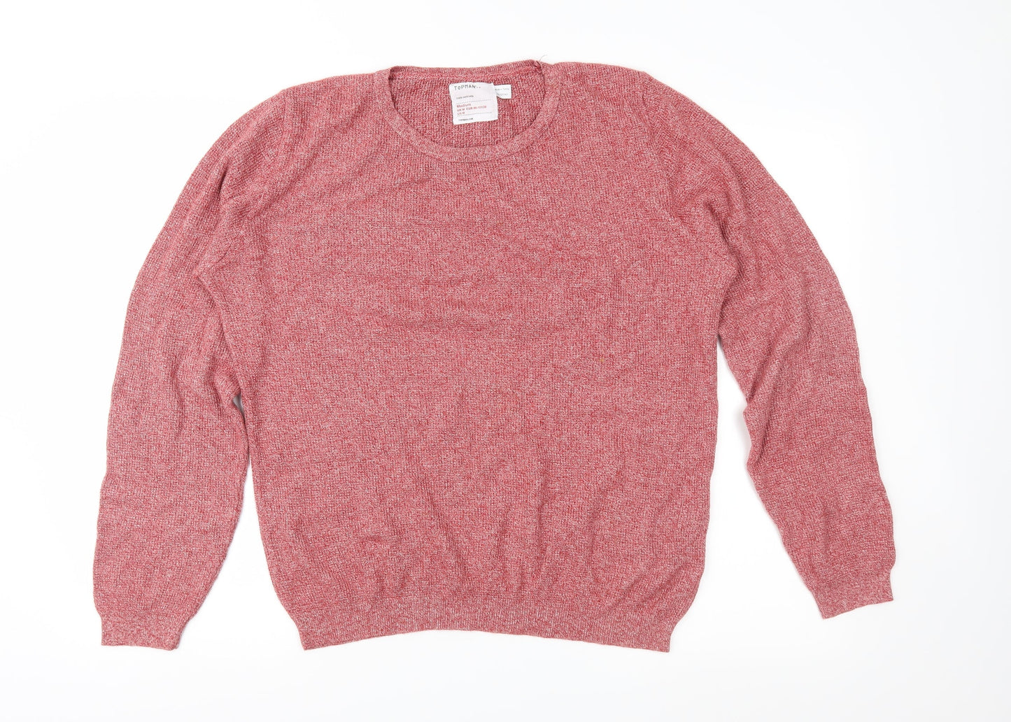 Topman Mens Red  Knit Pullover Jumper Size M