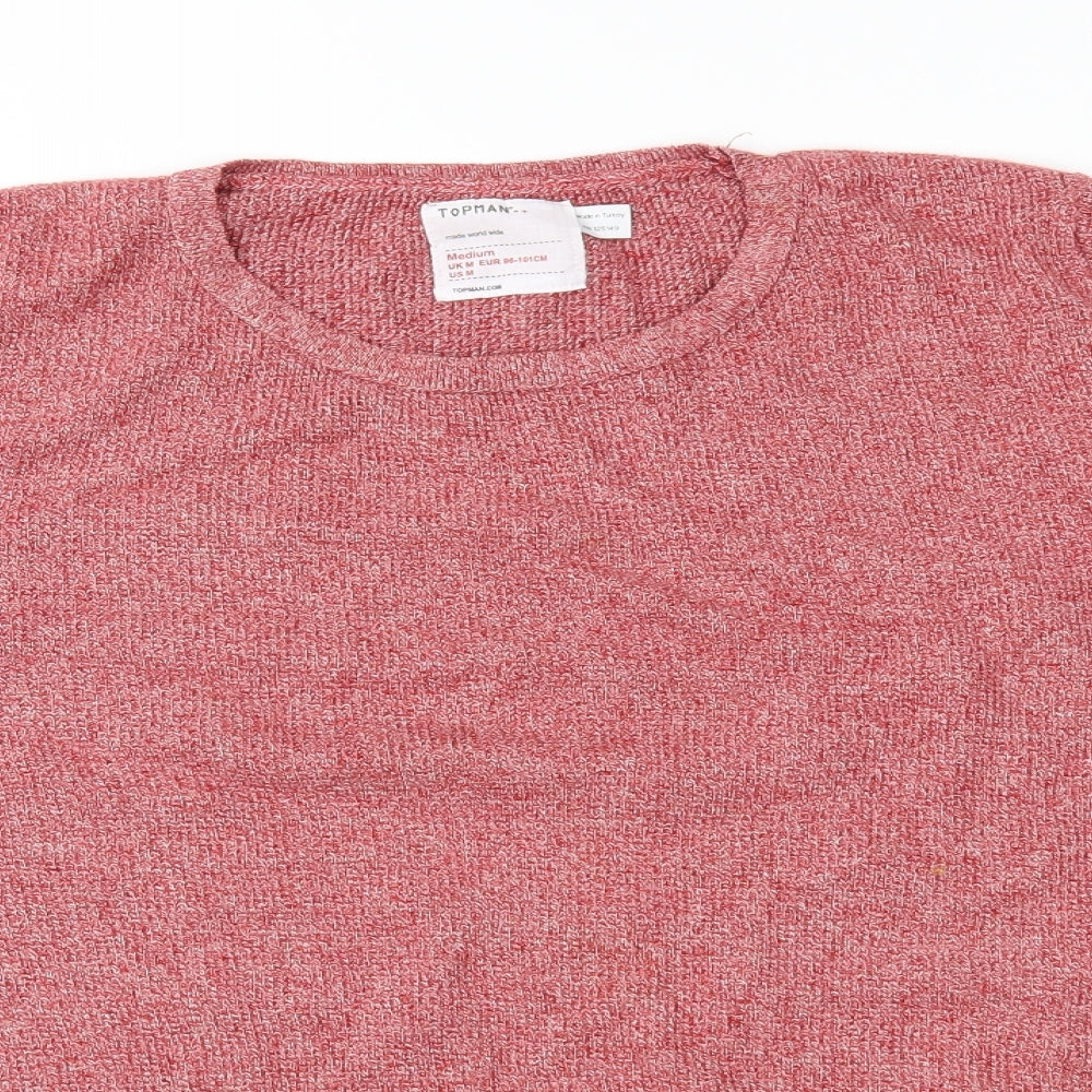 Topman Mens Red  Knit Pullover Jumper Size M