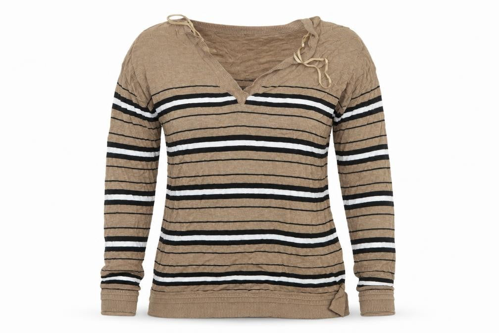 Next Womens Brown Striped Knit Pullover Jumper Size 14