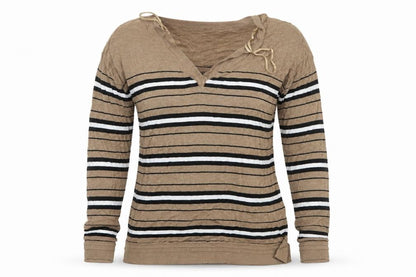 Next Womens Brown Striped Knit Pullover Jumper Size 14