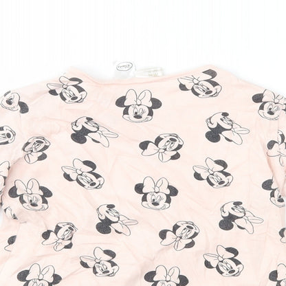 Disney Girls Pink Geometric Jersey Basic T-Shirt Size 18-24 Months  - MINNIE MOUSE