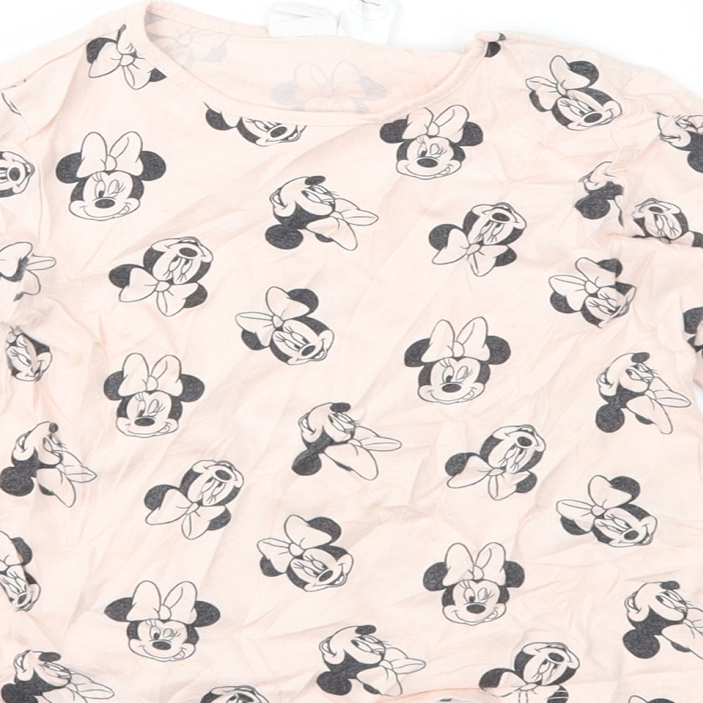 Disney Girls Pink Geometric Jersey Basic T-Shirt Size 18-24 Months  - MINNIE MOUSE