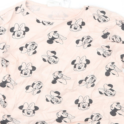 Disney Girls Pink Geometric Jersey Basic T-Shirt Size 18-24 Months  - MINNIE MOUSE