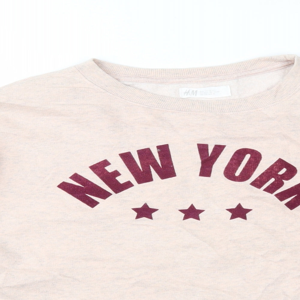 H&M Girls Pink   Pullover Sweatshirt Size 15 Years
