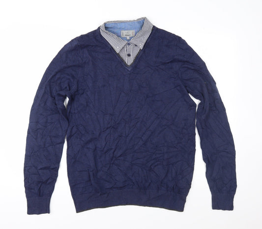 Marks and Spencer Mens Blue  Knit Pullover Jumper Size S