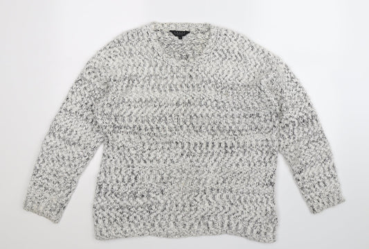 Amara Womens White  Knit Pullover Jumper Size L