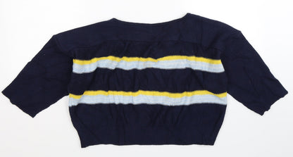 Preworn Womens Blue Striped Knit Pullover Jumper Size L