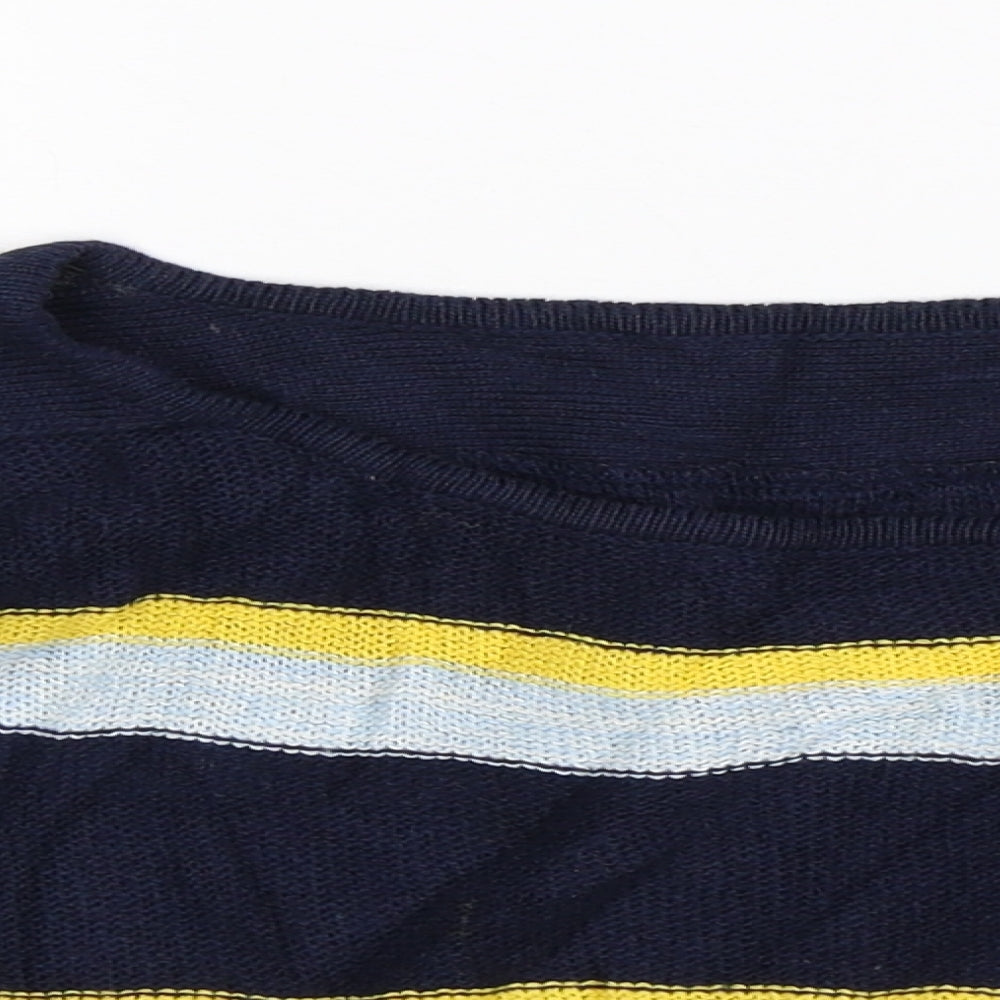 Preworn Womens Blue Striped Knit Pullover Jumper Size L