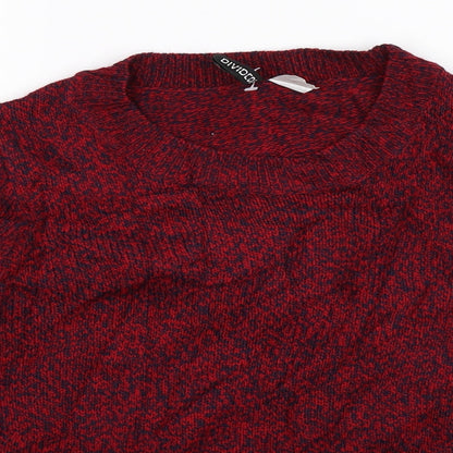Divided Womens Red  Knit Pullover Jumper Size XS