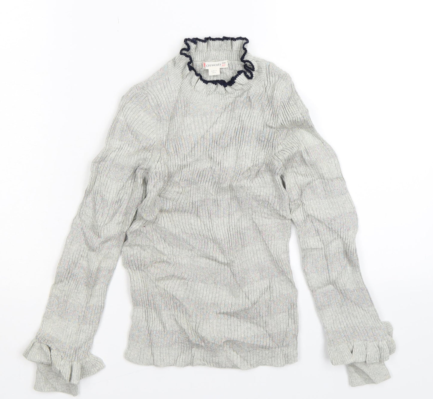 Crew Cuts Girls Grey  Knit Pullover Jumper Size 5-6 Years