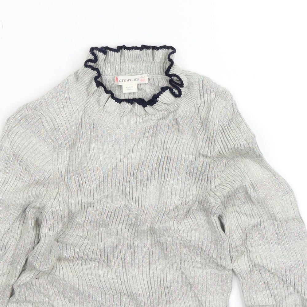 Crew Cuts Girls Grey  Knit Pullover Jumper Size 5-6 Years