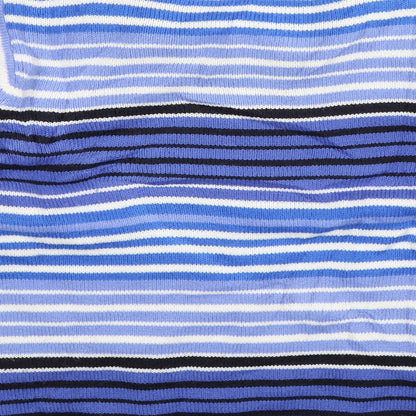 EWM Womens Blue Striped Knit Pullover Jumper Size 12