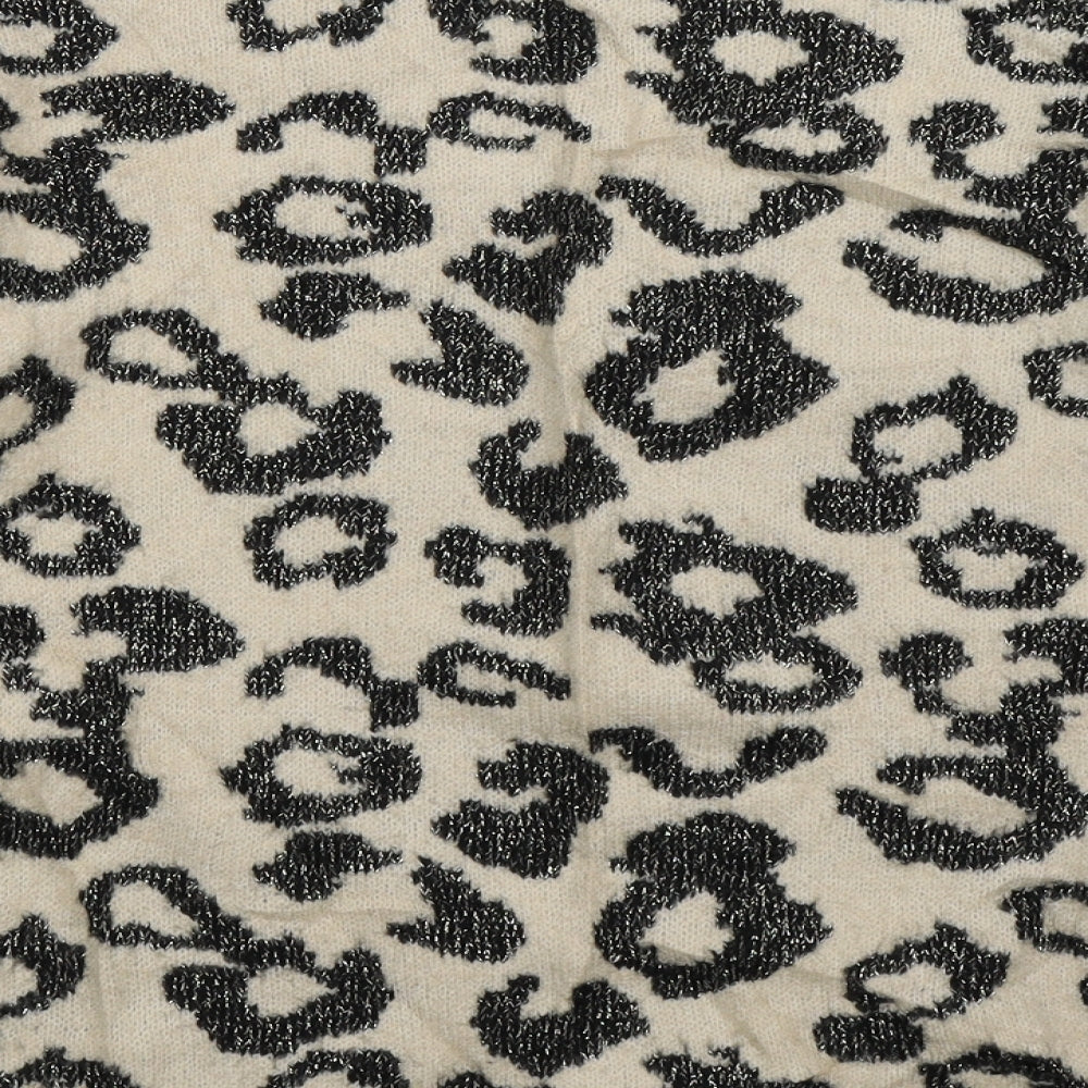 Per Una Womens Beige Animal Print Knit Pullover Jumper Size S  - Oversized