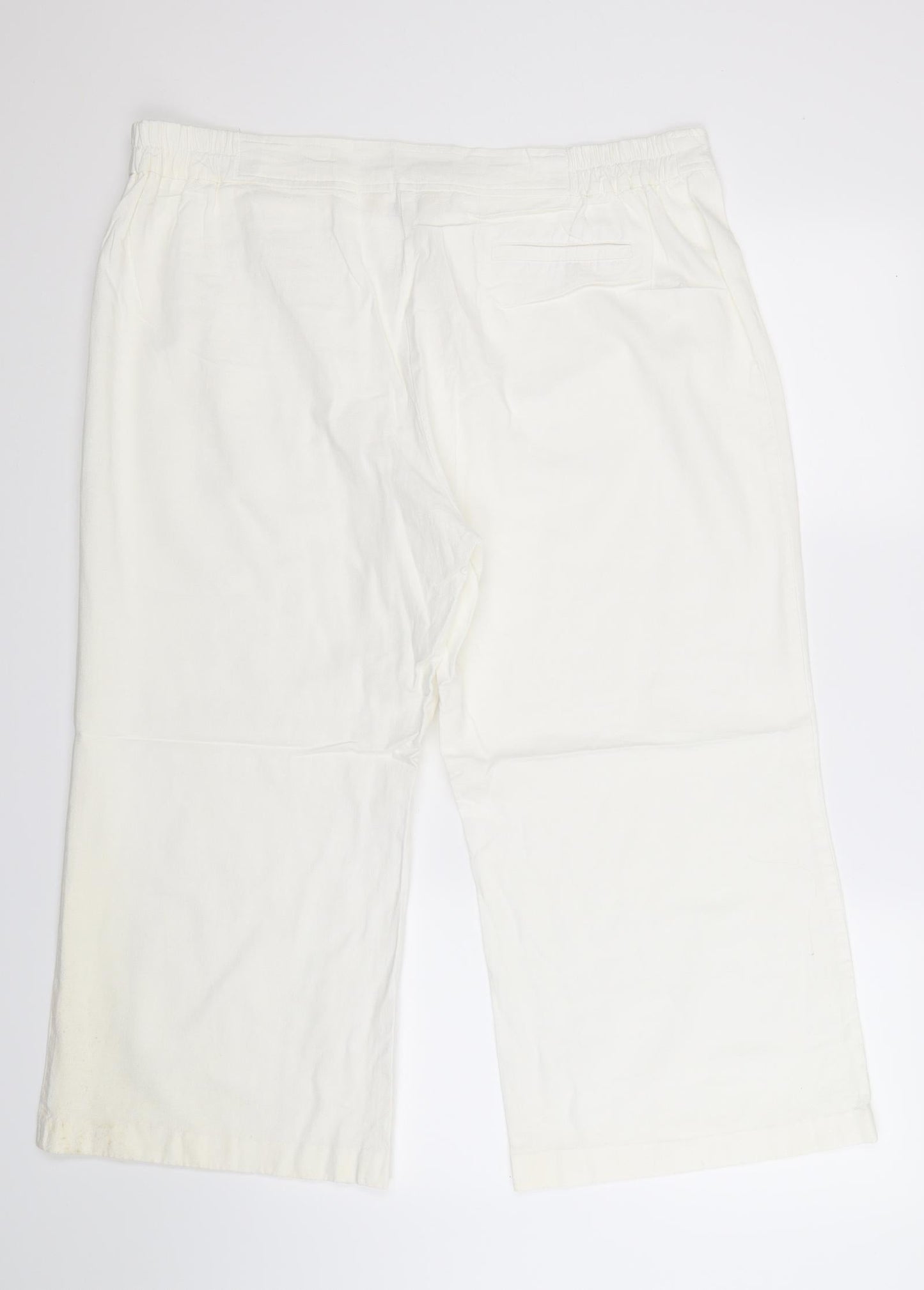 Womens UK Size 20 Agenda Regular Fit Cropped White Trousers
