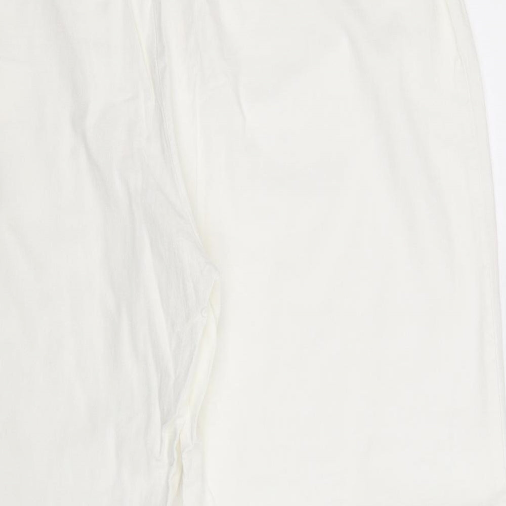 Womens UK Size 20 Agenda Regular Fit Cropped White Trousers