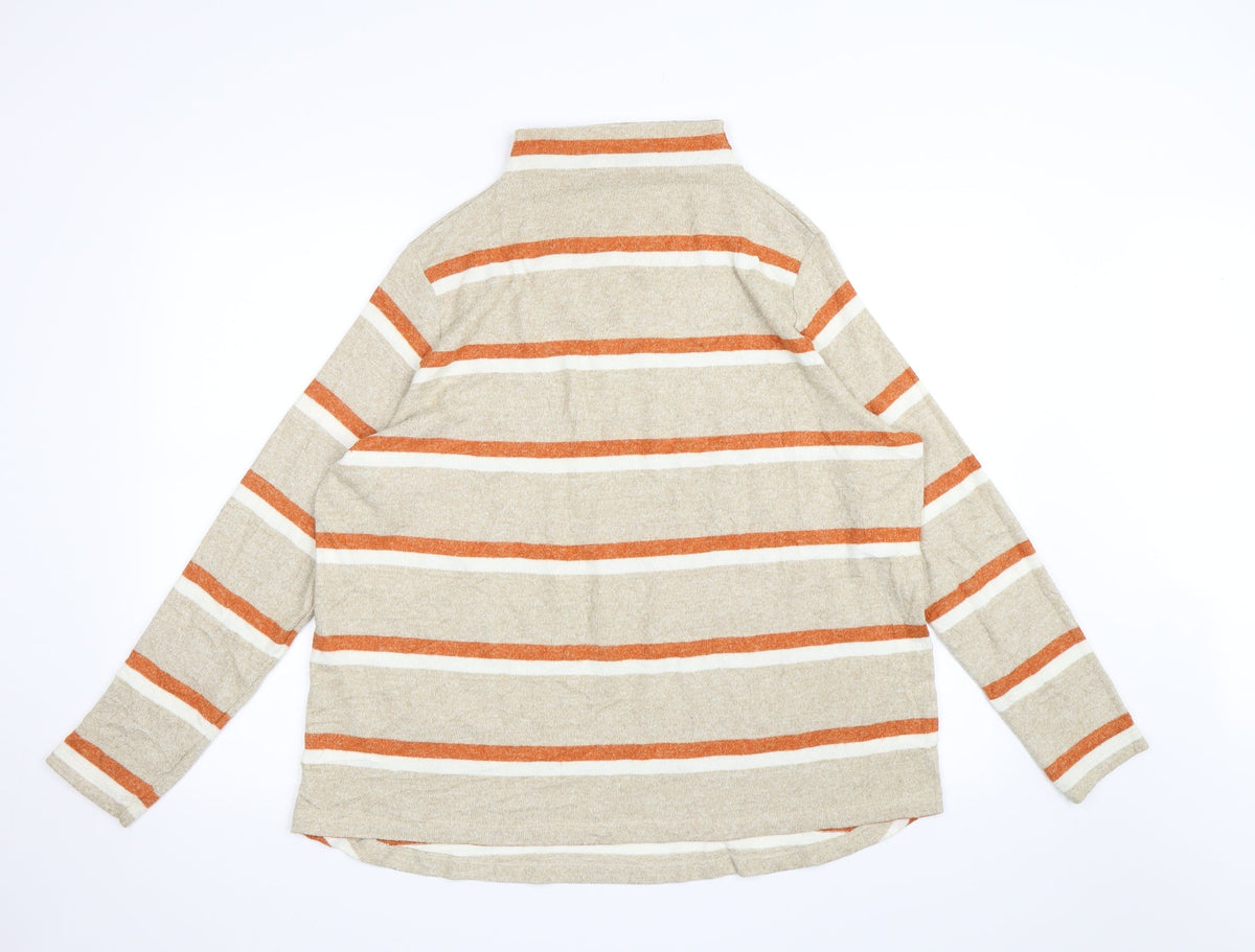 Tu Womens Brown Striped Knit Pullover Jumper Size 14