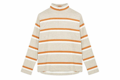 Tu Womens Brown Striped Knit Pullover Jumper Size 14