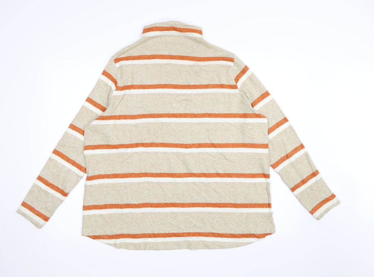 Tu Womens Brown Striped Knit Pullover Jumper Size 14