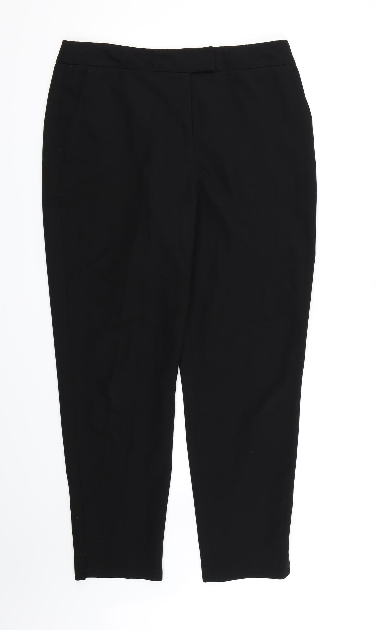 Womens UK Size 12 F&F Regular Fit Dress Pants Black Trousers