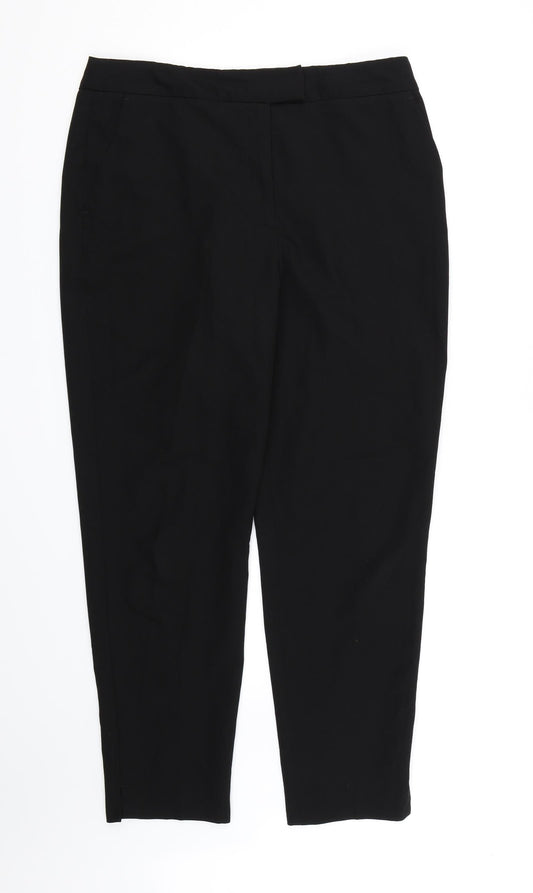 F&F Womens Black  Rayon Dress Pants Trousers Size 12 L26 in