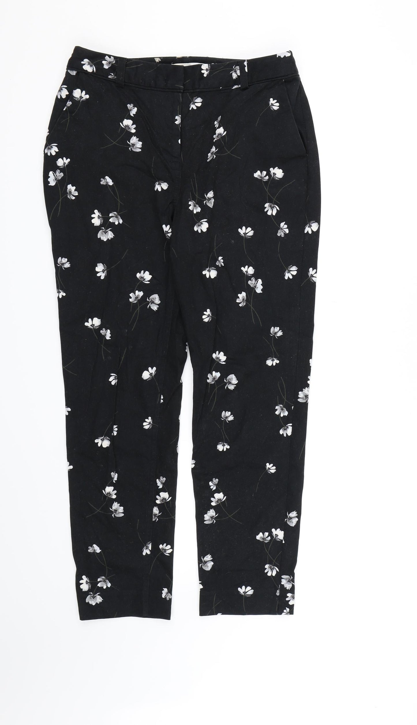 Rocha John Rocha Womens Black Floral  Trousers  Size 10 L26 in