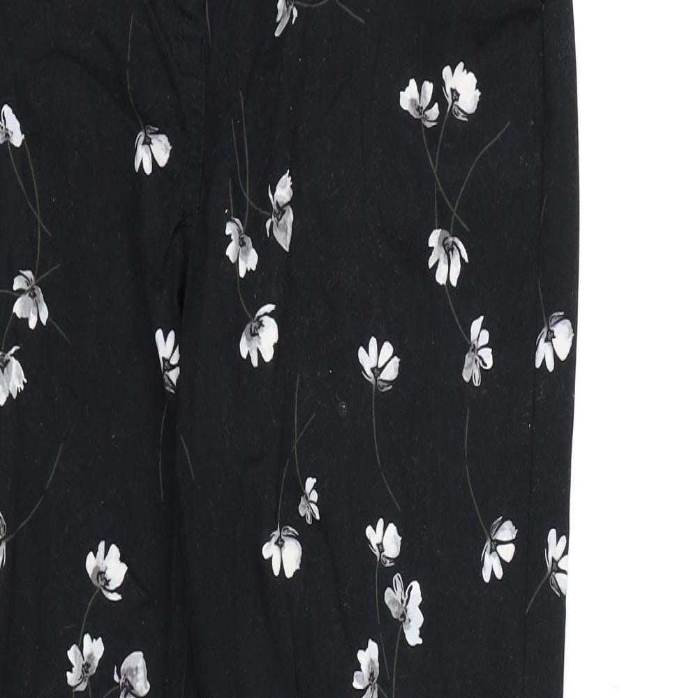 Rocha John Rocha Womens Black Floral  Trousers  Size 10 L26 in