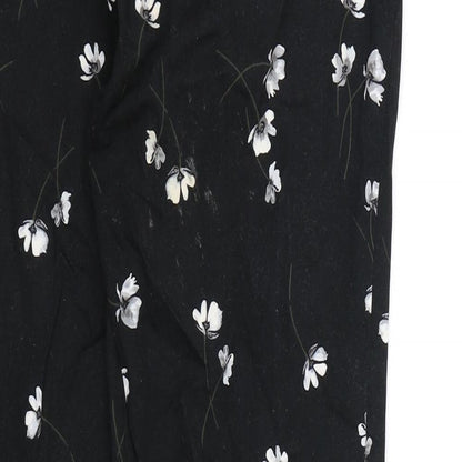 Rocha John Rocha Womens Black Floral  Trousers  Size 10 L26 in