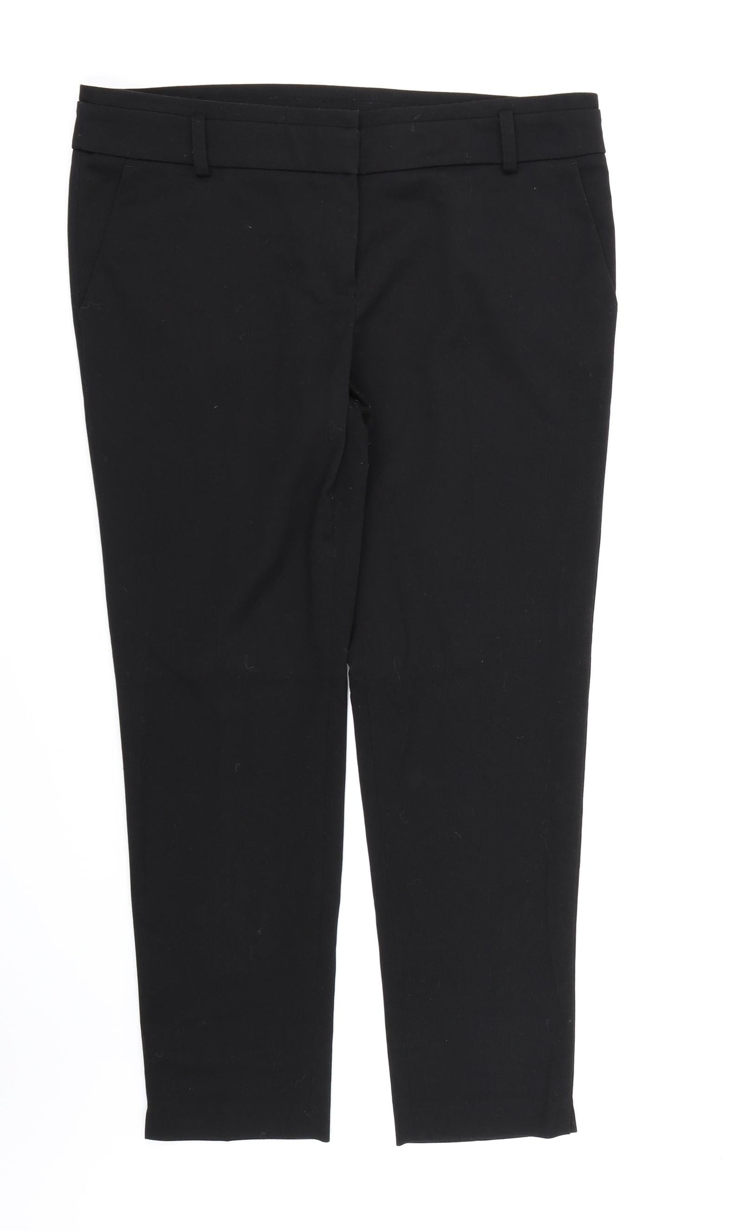 Womens UK Size 14 Warehouse Regular Fit Dress Pants Black Trousers
