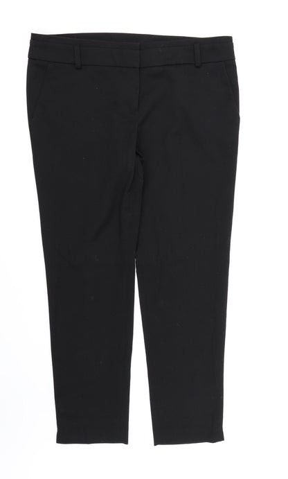 Womens UK Size 14 Warehouse Regular Fit Dress Pants Black Trousers