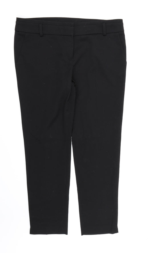 Warehouse Womens Black  Rayon Dress Pants Trousers Size 14 L28 in
