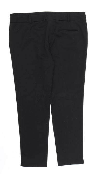 Womens UK Size 14 Warehouse Regular Fit Dress Pants Black Trousers