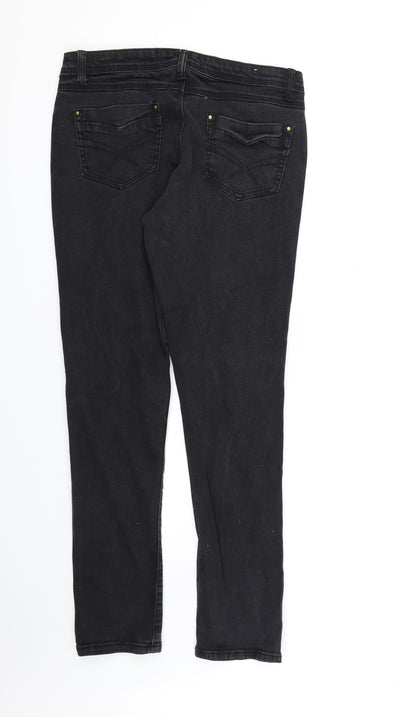 Denim 24/7 Womens Black  Denim Skinny Jeans Size 10 L29 in