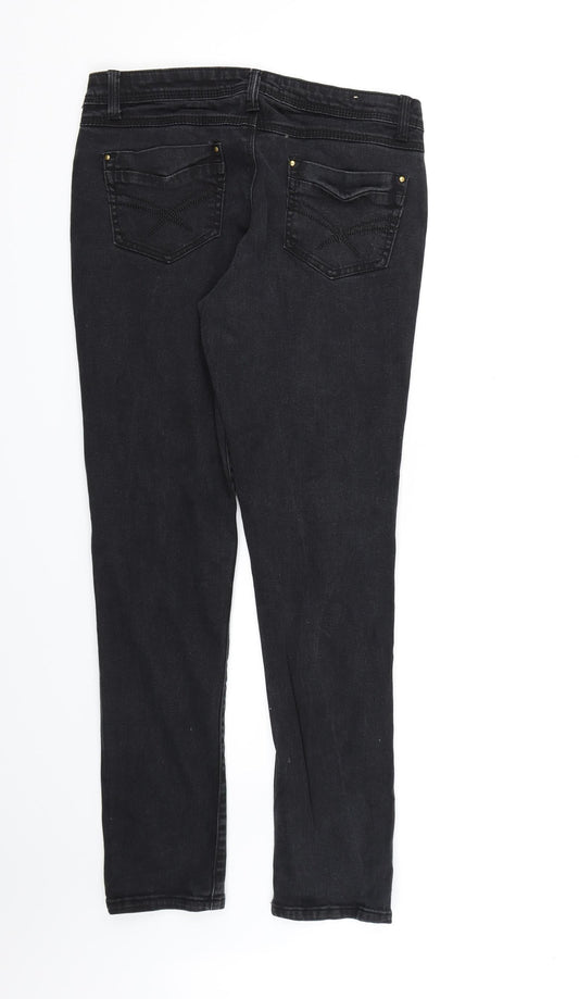 Denim 24/7 Womens Black  Denim Skinny Jeans Size 10 L29 in