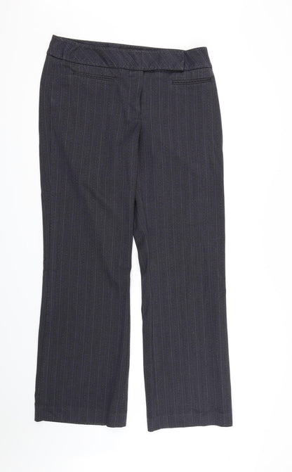 AMARANTO Womens Grey Striped Rayon Dress Pants Trousers Size 14 L31 in