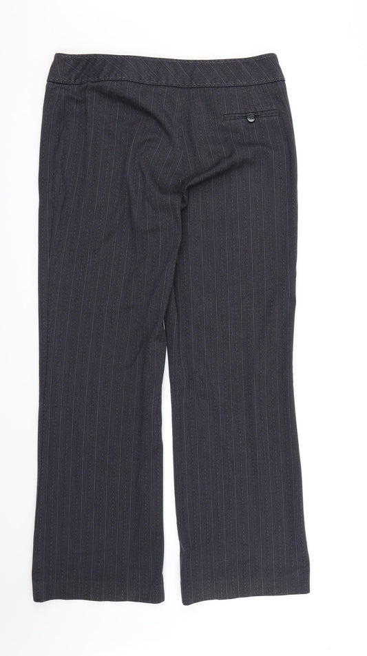 AMARANTO Womens Grey Striped Rayon Dress Pants Trousers Size 14 L31 in
