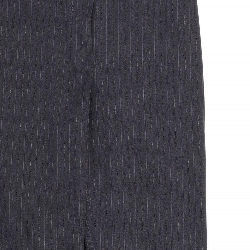 AMARANTO Womens Grey Striped Rayon Dress Pants Trousers Size 14 L31 in