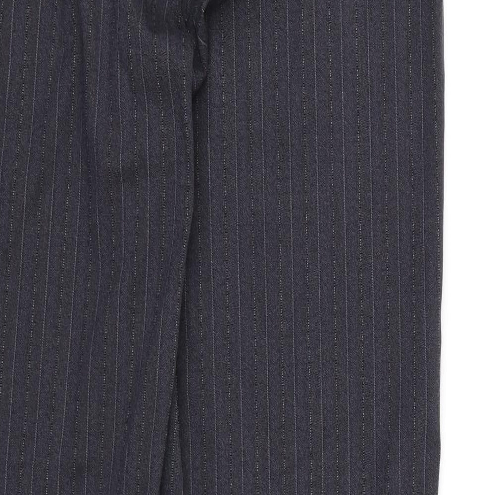 AMARANTO Womens Grey Striped Rayon Dress Pants Trousers Size 14 L31 in