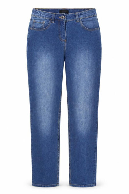 Womens UK Size 8 Papaya Regular Fit Straight Blue Jeans