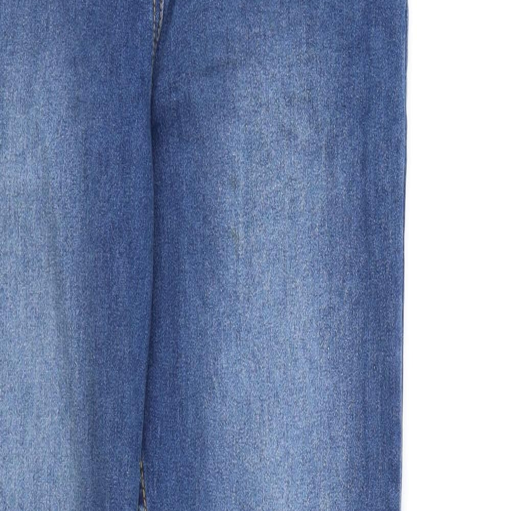 Womens UK Size 8 Papaya Regular Fit Straight Blue Jeans